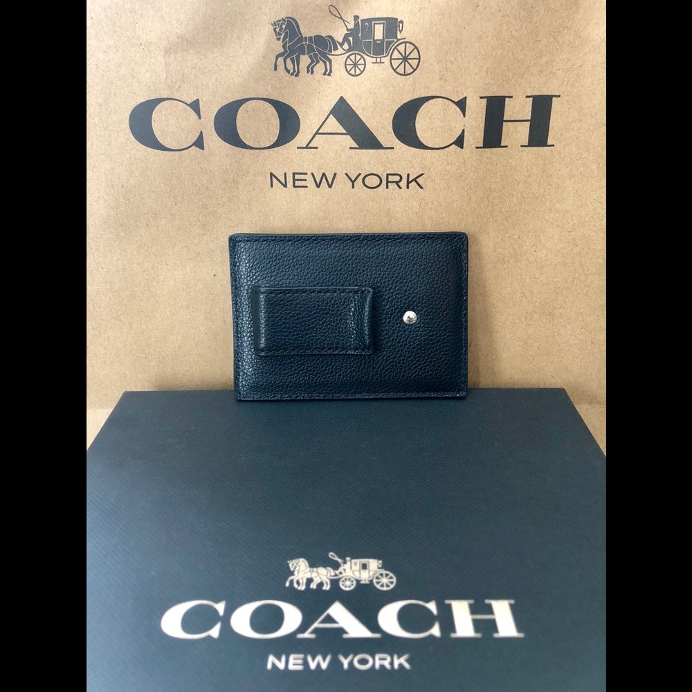 NWT Authentic Coach Money Clip Credit Card Holder - Picture 2 of 6
